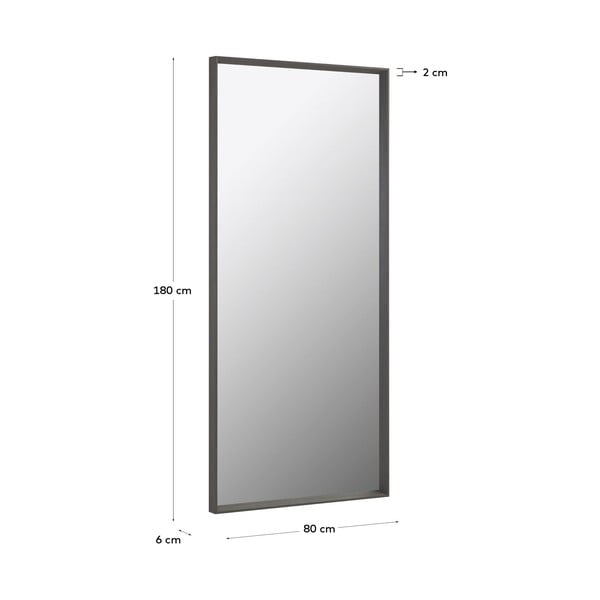 Nástenné zrkadlo 80x180 cm Nerina Dark – Kave Home-image-3