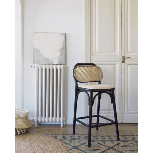 Čierna barová stolička z brestového dreva (výška sedadla 65 cm) Doriane – Kave Home-image-1