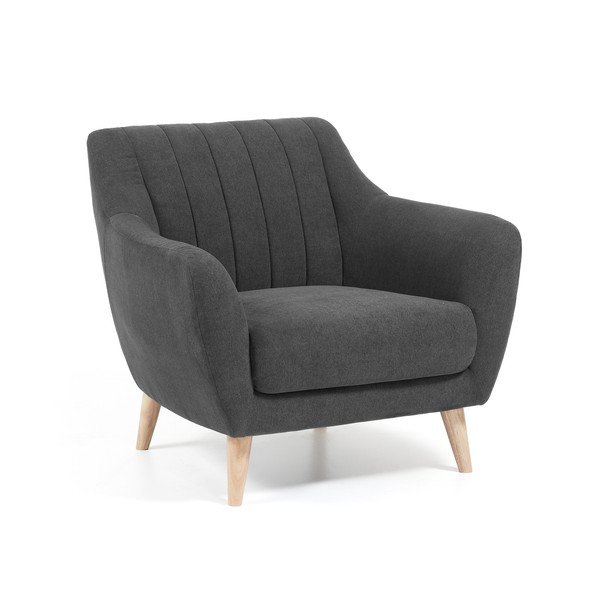Tmavosivé kreslo Kave Home Off-image-1