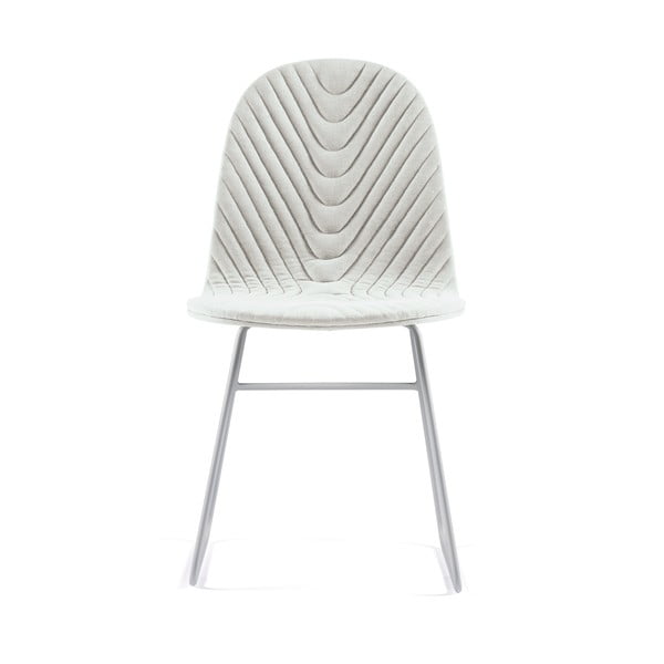 Krémová stolička s kovovými nohami IKER Mannequin V Wave