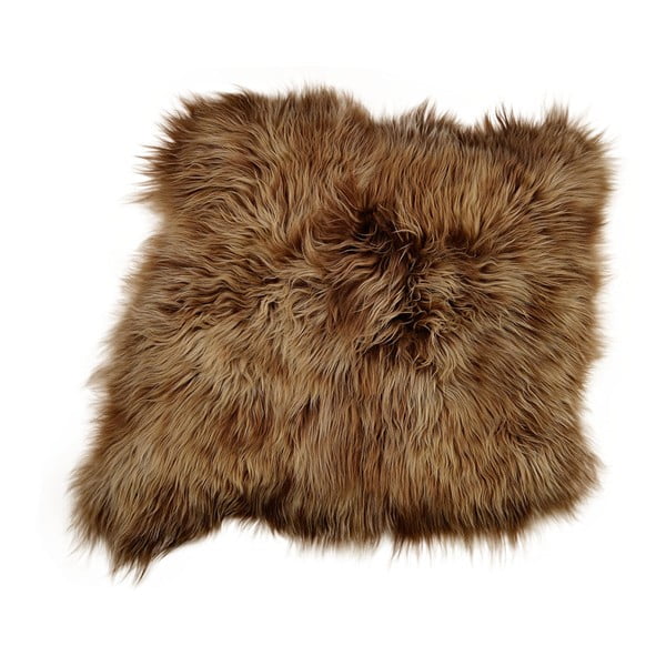 Hnedý kožušinový koberec s dlhým vlasom Arctic Fur Becky, 90 × 80 cm