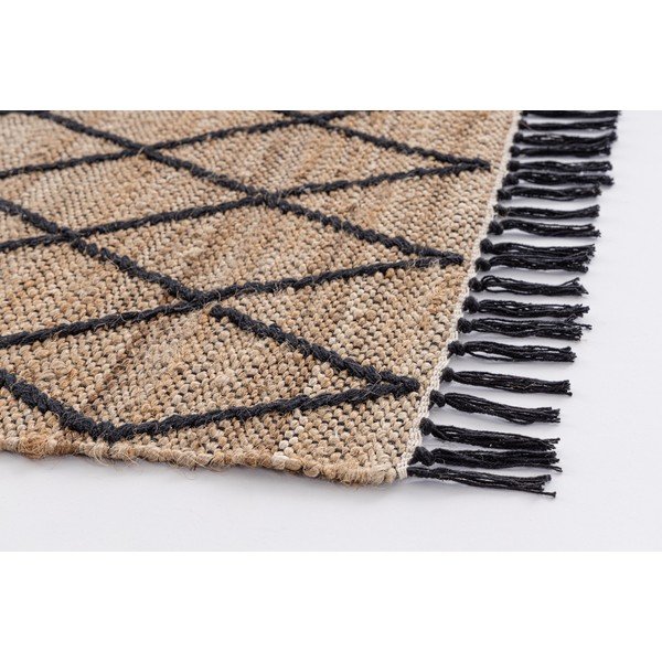 Čierny/v prírodnej farbe ručne tkaný jutový koberec 60x90 cm Shaila – Yes Everyday-image-2