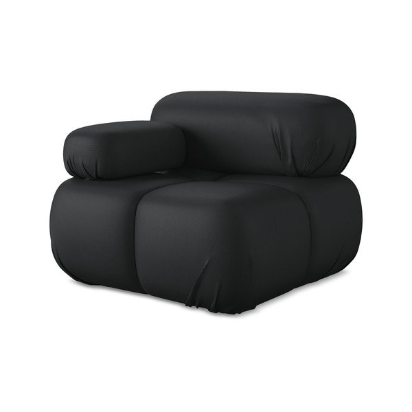 Čierny modul pohovky z imitácie kože (ľavý roh) Lokua – Makamii-image-1