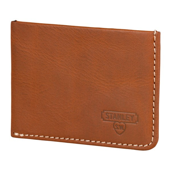 Hnedá kožená peňaženka na karty Stanley Tools Card
