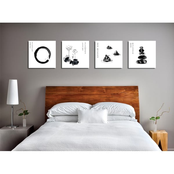 Obrazy v súprave 4 ks 30x30 cm Japanese Zen – Wallity-image-2