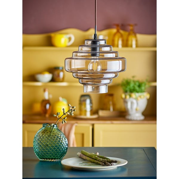 Hnedé závesné svietidlo so skleneným tienidlom ø 27 cm Ilua – Bloomingville-image-1