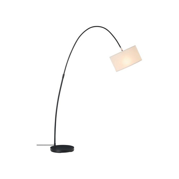 Biela/čierna látková stojacia lampa s ohýbateľnou konštrukciou (výška  145 cm) Arc – Ellos Home-image-3