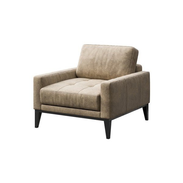 Béžové kreslo z imitácie kože MESONICA Musso Tufted-image-2