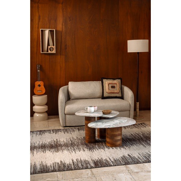 Hnedé/béžové konferenčné stolíky v súprave 3 ks s mramorovou doskou 41x73 cm Suki – Dutchbone-image-1