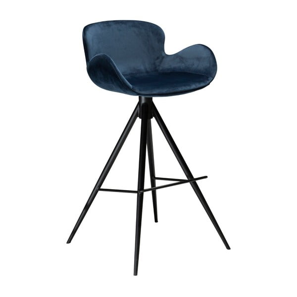 Tmavomodrá barová stolička DAN–FORM Denmark Gaia Velvet, výška 98 cm