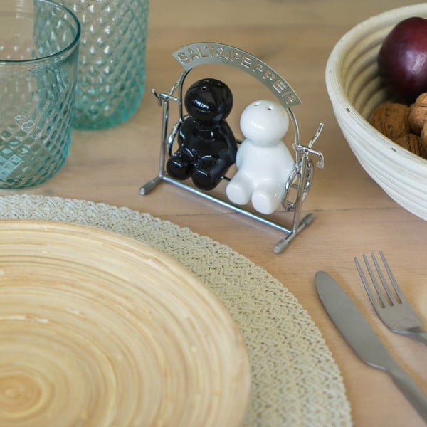 Soľnička a korenička so stojanom Salt & Pepper – Balvi-image-1