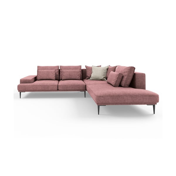 Ružová rozkladacia rohová pohovka Interieurs 86 Liege, pravý roh-image-2