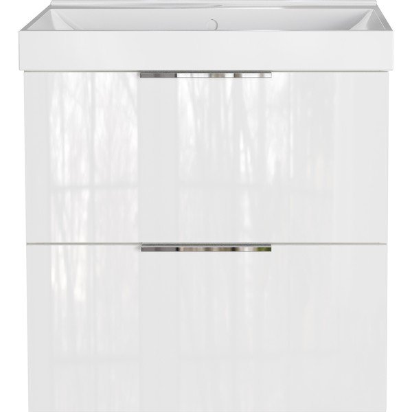 Biela lesklá závesná skrinka pod umývadlo 61x65 cm Celano – Germania-image-3