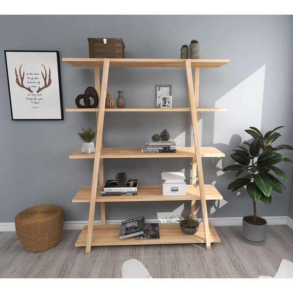 Knižnica z borovicového dreva v prírodnej farbe 115x145 cm Soft - Kalune Design-image-2