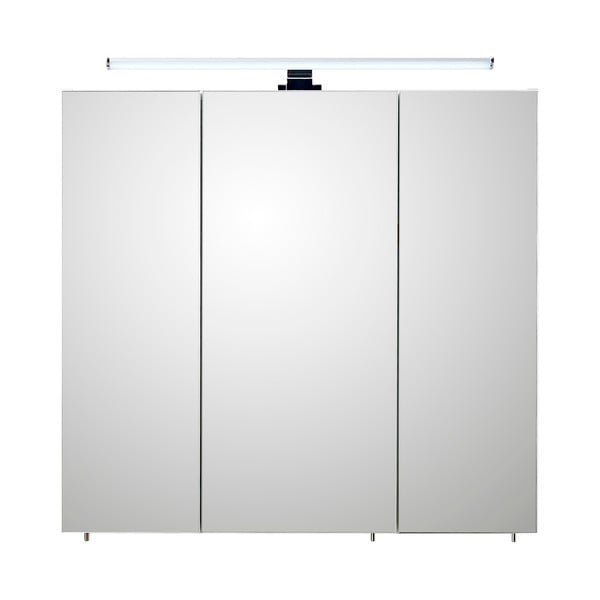 Biela závesná kúpeľňová skrinka so zrkadlom 75x70 cm Set 360 - Pelipal
