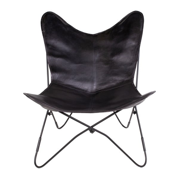 Čierna kožená stolička House Nordic Colombo
