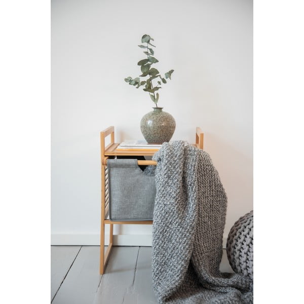 Bambusová nízka kúpeľňová skrinka v sivo-prírodnej farbe 40x56 cm Bahari - Wenko-image-1