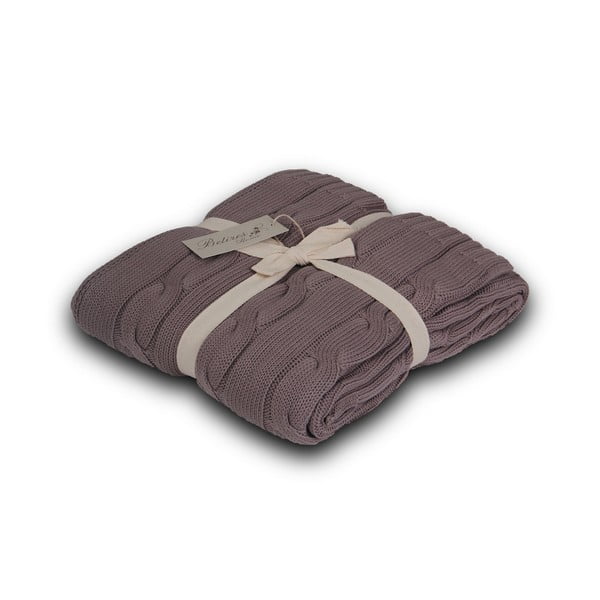 Hnedá bavlnená deka Jennifer, 130 × 170 cm