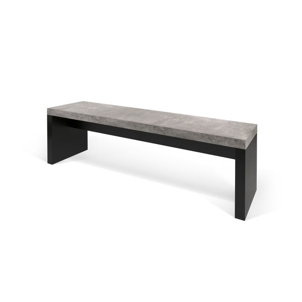 Čierno-sivá lavica v betónovom dekore TemaHome Detroit, 140 x 43 cm-image-1