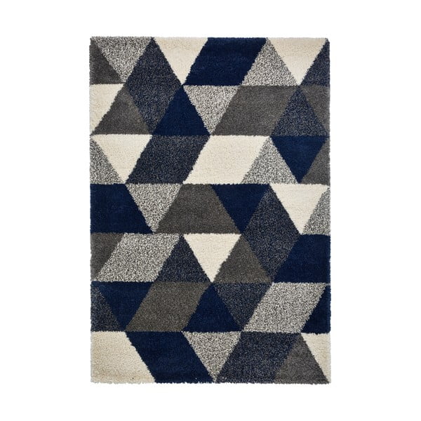 Modrosivý koberec Think Rugs Royal Nomadic Angles, 120 x 170 cm