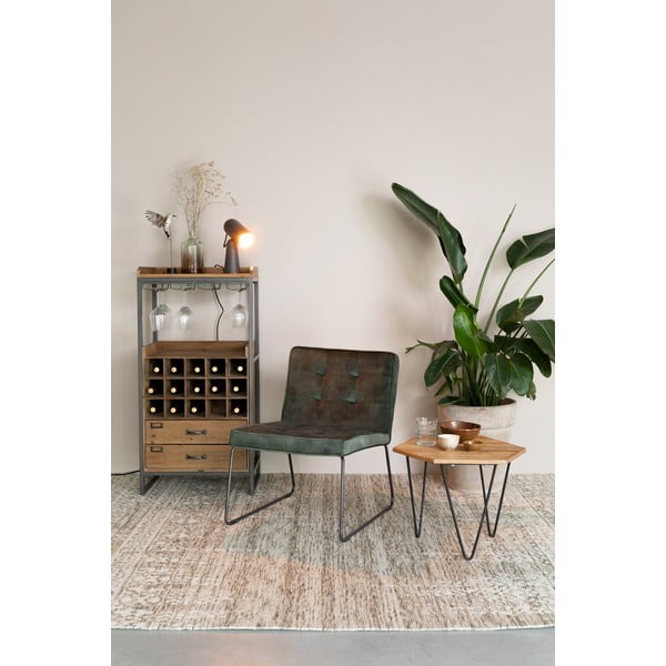 Sivá stolová lampa s kovovým tienidlom (výška 26,5 cm) Vesper – White Label-image-3