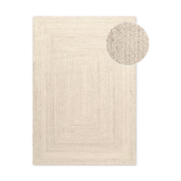 Krémovobiely obojstranný/ručne tkaný jutový koberec 200x300 cm Juno – Hanse Home