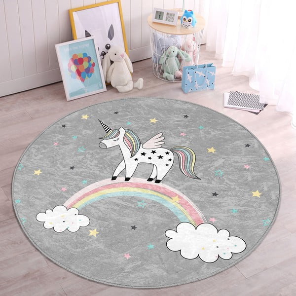 Sivý detský koberec ø 80 cm Comfort – Mila Home-image-4