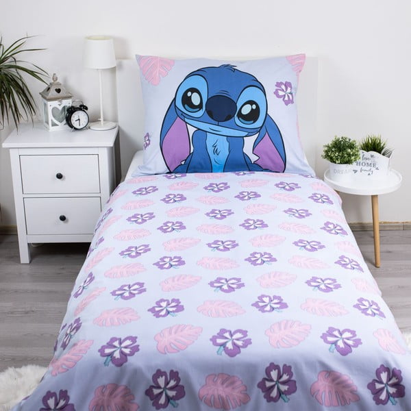 Modro-fialové bavlnené detské obliečky na jednolôžko 140x200 cm Lilo and Stitch "Cute" – Jerry Fabrics-image-2