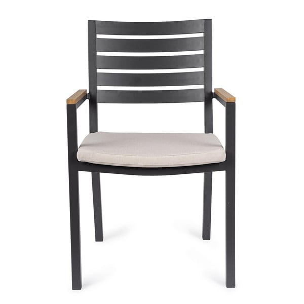 Antracitové kovové záhradné stoličky v súprave 4 ks Henna – Bizzotto-image-2