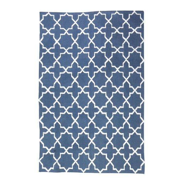 Vlnený koberec Geometry Grey Blue & White, 160x230 cm