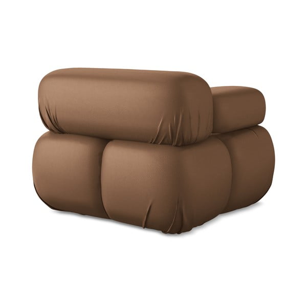 Hnedý modul pohovky z imitácie kože (ľavý roh) Lokua – Makamii-image-4