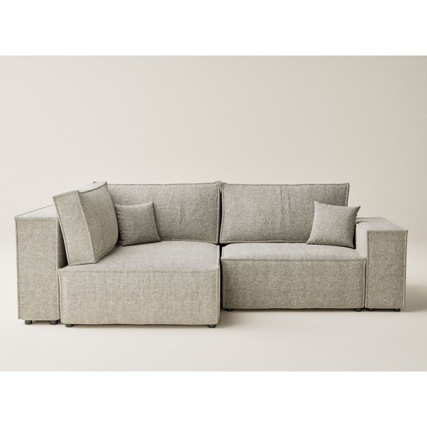 Béžová ženilková rozkladacia/s úložným priestorom rohová pohovka (ľavý roh/do L) Tonga – Maison de Rêve-image-2