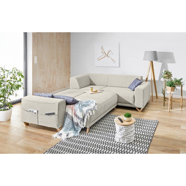 Béžová rozkladacia/s úložným priestorom rohová pohovka (pravý roh/do L) Classy Sophie – Miuform-image-4