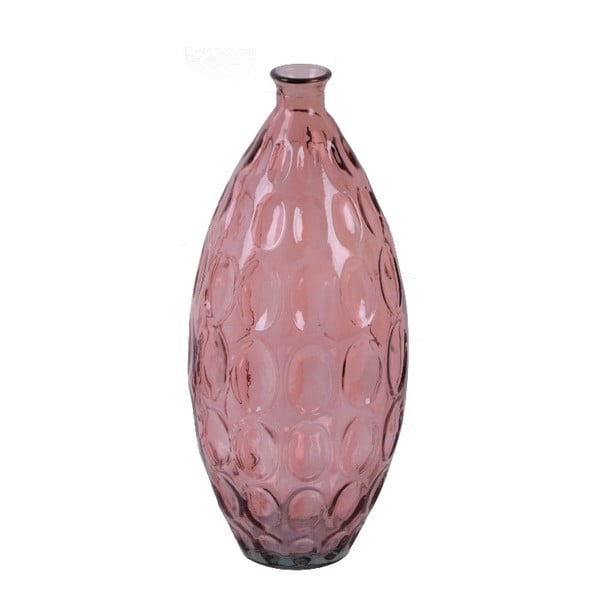 Ružová sklenená váza z recyklovaného skla Ego Dekor Dune, výška 45 cm