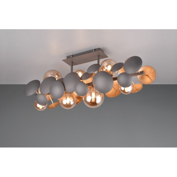 Stropné svietidlo so skleneným tienidlom v sivo-zlatej farbe 76x22 cm Bubble – Trio Select-image-3