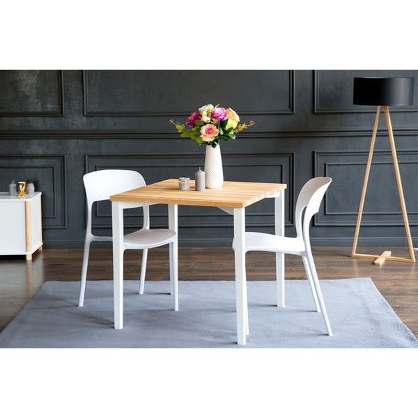 Biely jedálenský stôl Ragaba TRIVENTI, 80 × 80 cm-image-4