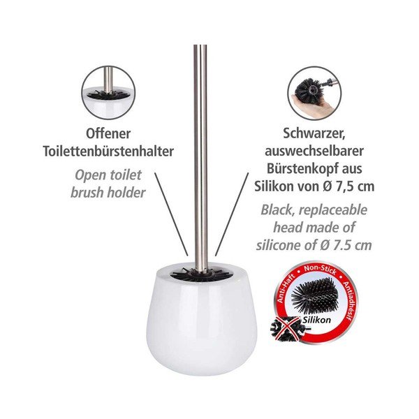Biela keramická toaletná kefa Wenko Malta-image-3