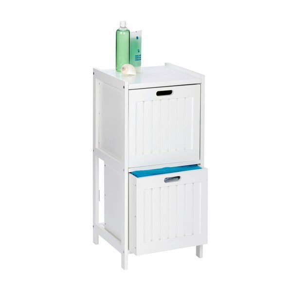 Biela drevená skrinka do kúpeľne s 2 zásuvkami Wenko Oslo-image-1