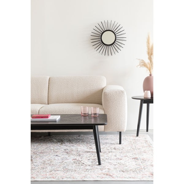 Čierny konferenčný stolík s doskou v dubovom dekore 60x120 cm Fabio – White Label-image-1