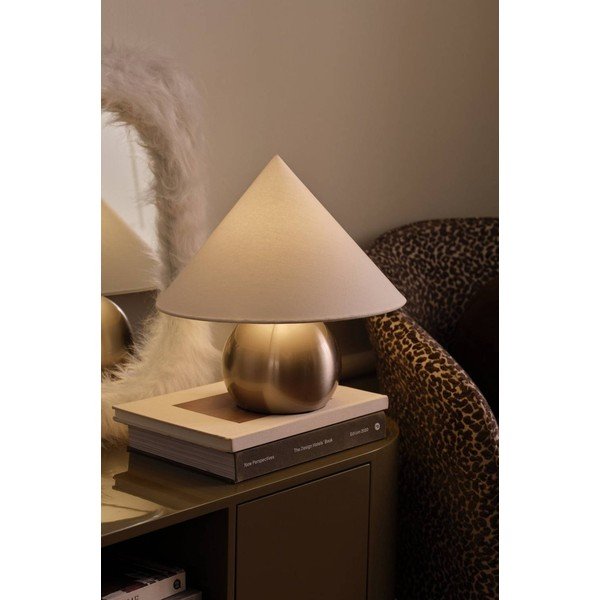 Biela/v lesklej striebornej farbe látková stolová lampa (výška  38 cm) Connie – Ellos Home-image-1
