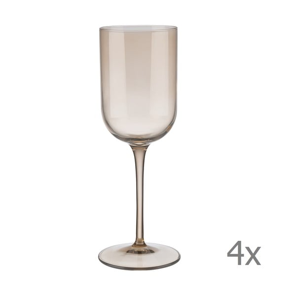 Súprava 4 hnedých pohárov na biele víno Blomus Mira, 280 ml