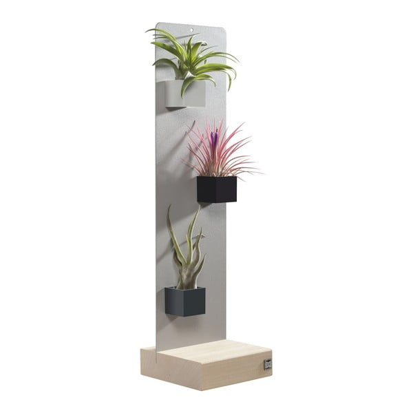 Podstavec na magnetické kvetináče, svetlo sivý, 14x50 cm