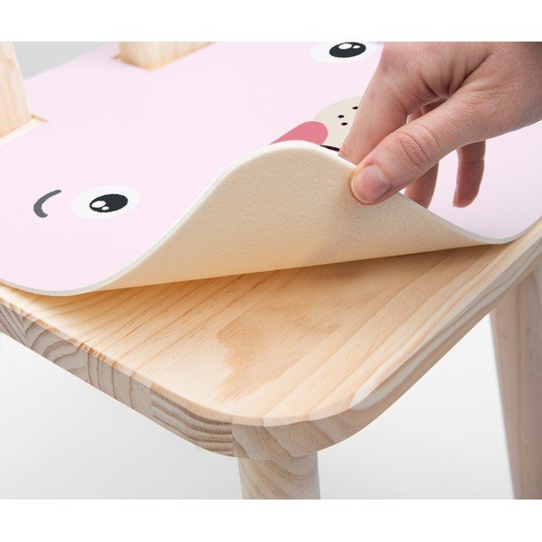 Detská stolička z masívnej borovice Little Nice Things Rose Bunny-image-3