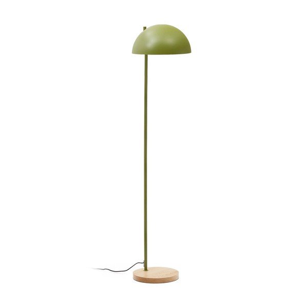 Zelená/v prírodnej farbe stojacia lampa s kovovým tienidlom (výška 150 cm) Catlar – Kave Home