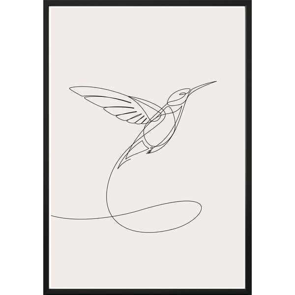 Nástenný plagát v ráme SKETCHLINE/HUMMINGBIRD, 70 x 100 cm
