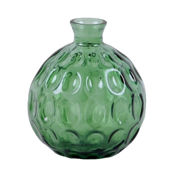 Zelená sklenená váza z recyklovaného skla Ego Dekor Dune, výška 18 cm