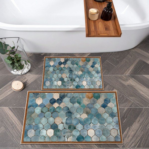 Modré kúpeľňové predložky v súprave 2 ks 60x100 cm – Foutastic-image-3