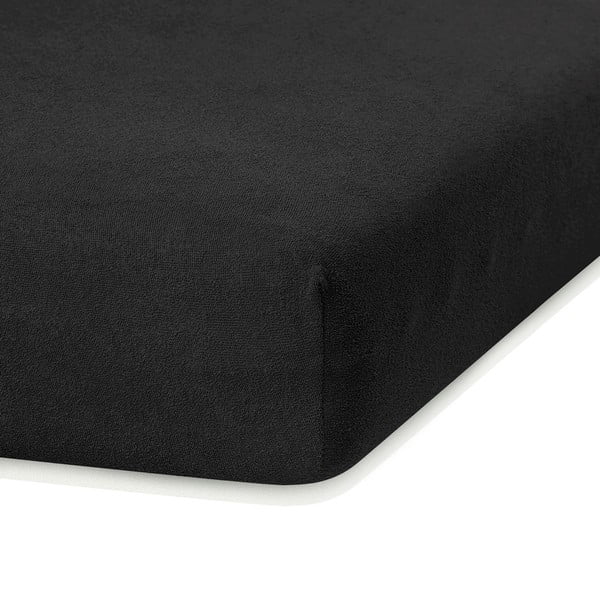 Čierna napínacia froté plachta 240x220 cm Ruby – AmeliaHome-image-1