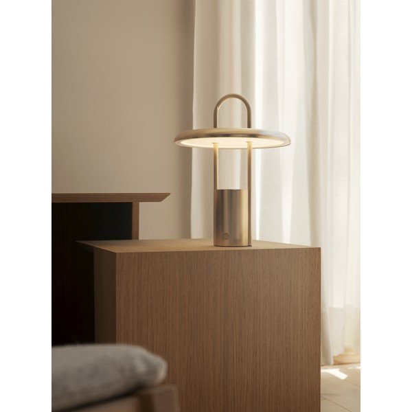 Nerezová LED so stmievačom stolová lampa v striebornej farbe (výška  25 cm) Pier – Stelton-image-1