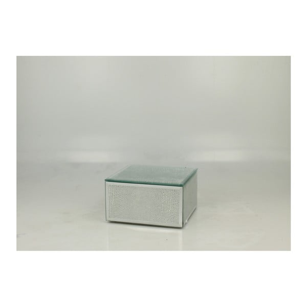 Úložná škatuľka na šperky zo skla a kovu Duo Gift Glitters, 12 × 12 cm